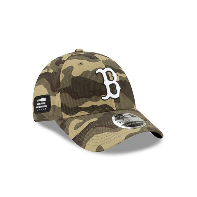 MLB Boston Red Sox Armed Forces Weekend Stretch Snap 9Forty Adjustable (SSR2405) - Green New Era Caps